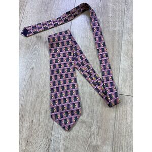 Cocktail Collection Pink Geometric Silk Tie Designer Made In‎ USA